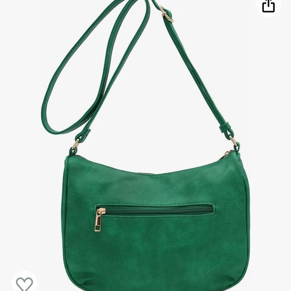 New FashionPuzzle Faux Leather Crossbody Saddle Bag Kelly Green - Picture 6 of 12